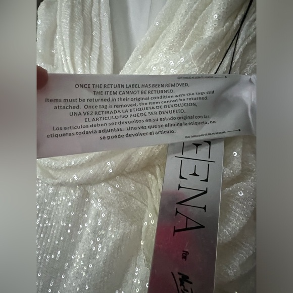 MAC DUGGAL • WHITE LONG SLEEVELESS SEQUINS GOWN 26598• NWT - Picture 6 of 9